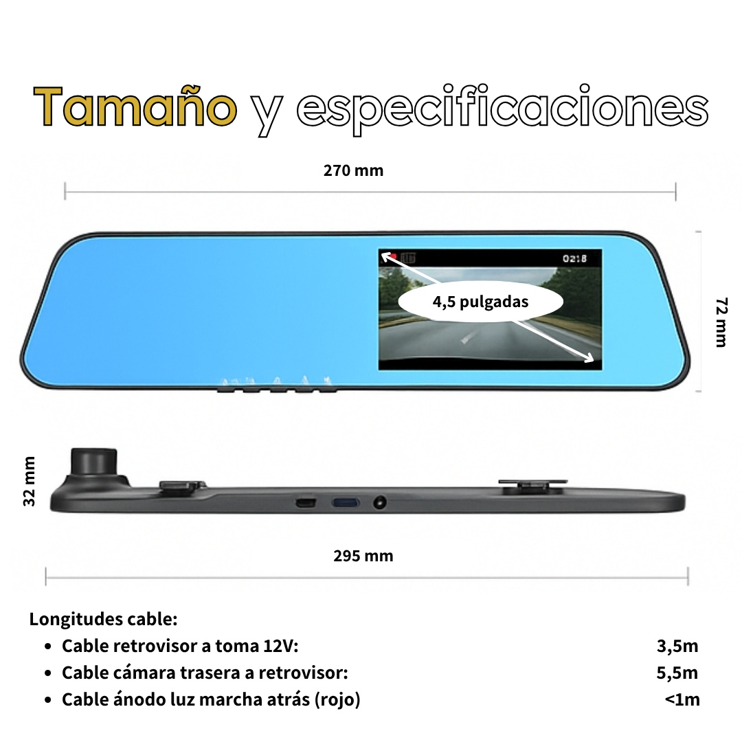 SafeCar Espejo con Cámara